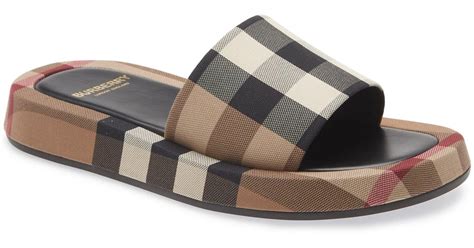 burberry check print slides|Burberry Check slide sandals.